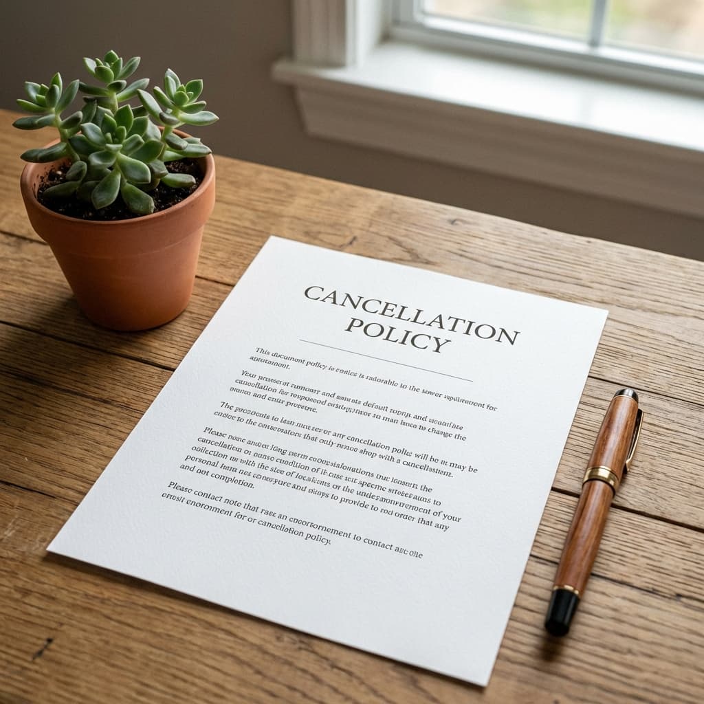 Therapy Cancellation Policy Template (24h/48h Examples)